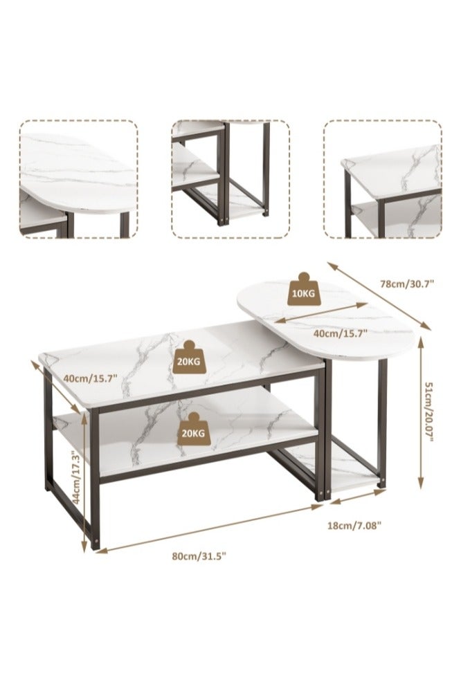ADEBOLA Coffee Table with Open Storage Shelf,Soaf Side Table,Modern Living Room Center Table for Living Room Home - Image 3