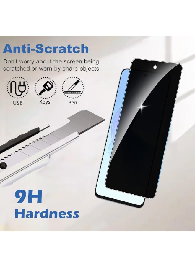 Muzz [2 Pack] Privacy Screen Protector for Honor X7d, Anti-Spy 9H Tempered Glass, Full Coverage, Scratch Resistant,28 ° Full Screen Anti-peeping (Honor X7d 4G) - Image 3