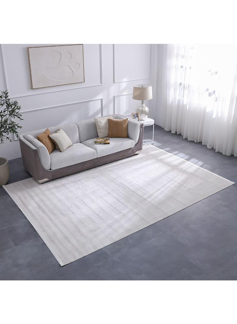 Pearl Artsilk Rug  Polyester Area Rug Floor Covering L340xW240cm-White & Cream