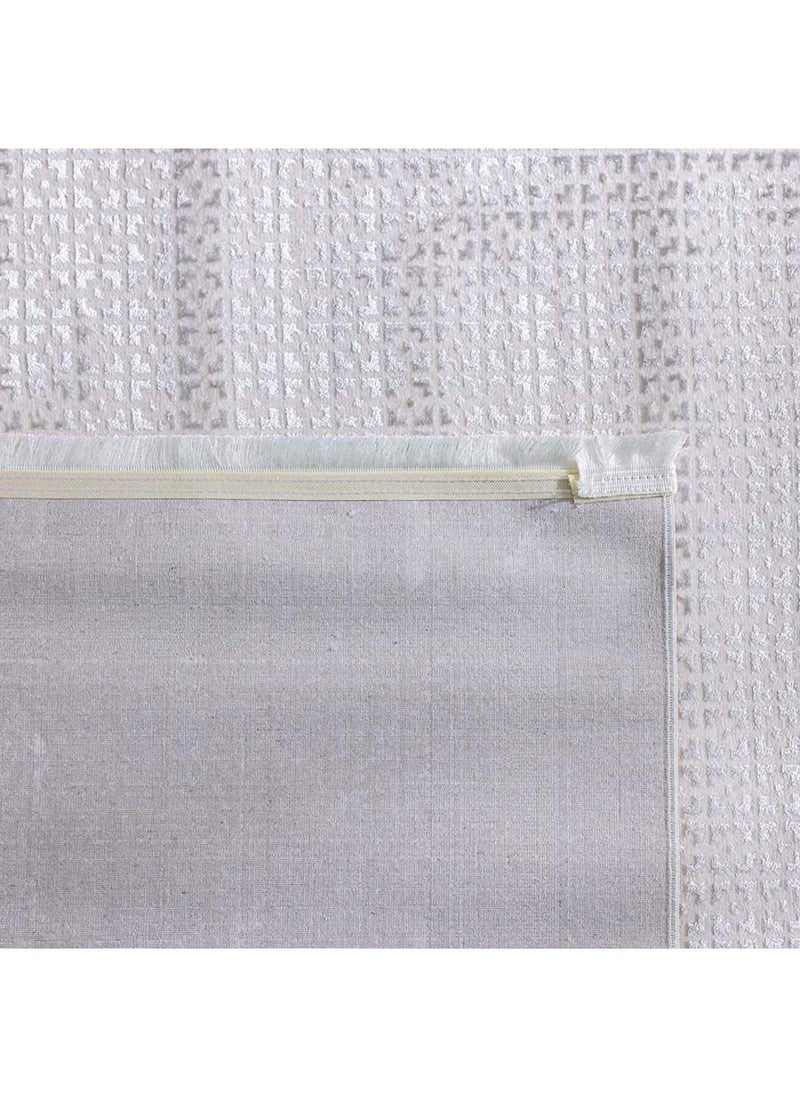 Pearl Artsilk Rug  Polyester Area Rug Floor Covering L340xW240cm-White & Cream