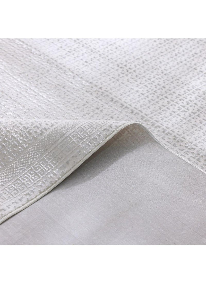 Pearl Artsilk Rug  Polyester Area Rug Floor Covering L340xW240cm-White & Cream