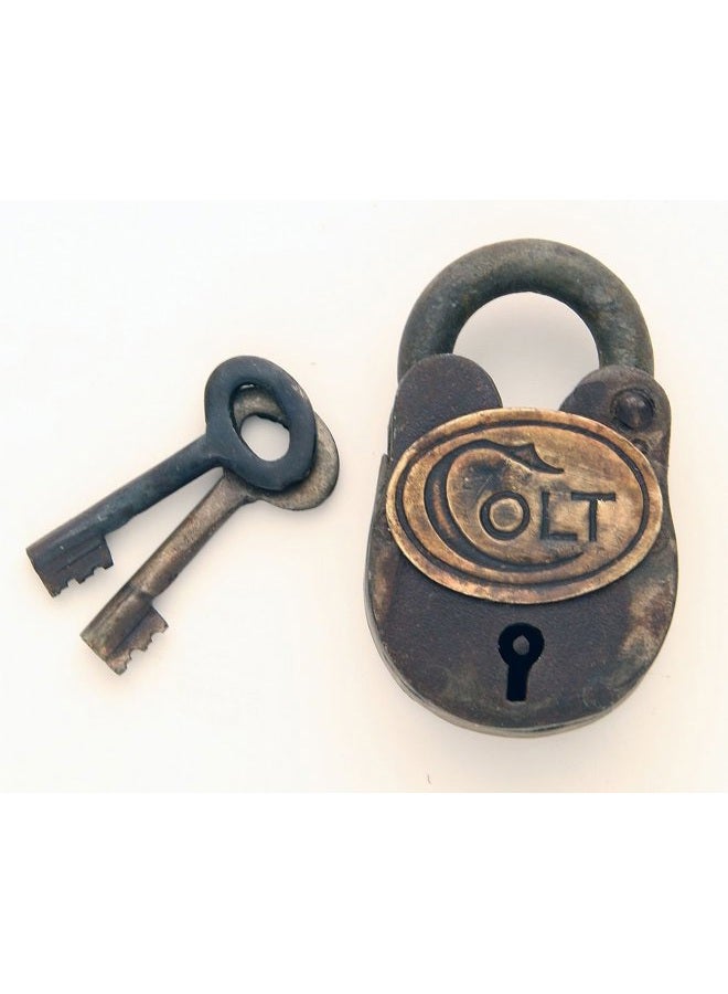 Metal Old West Padlock with Keys