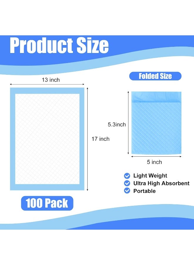 Loccmat 100Pack Disposable Changing Pads, Baby Diaper Changing Pad, Waterproof Underpads, 17 x 13 In, Blue - Image 2