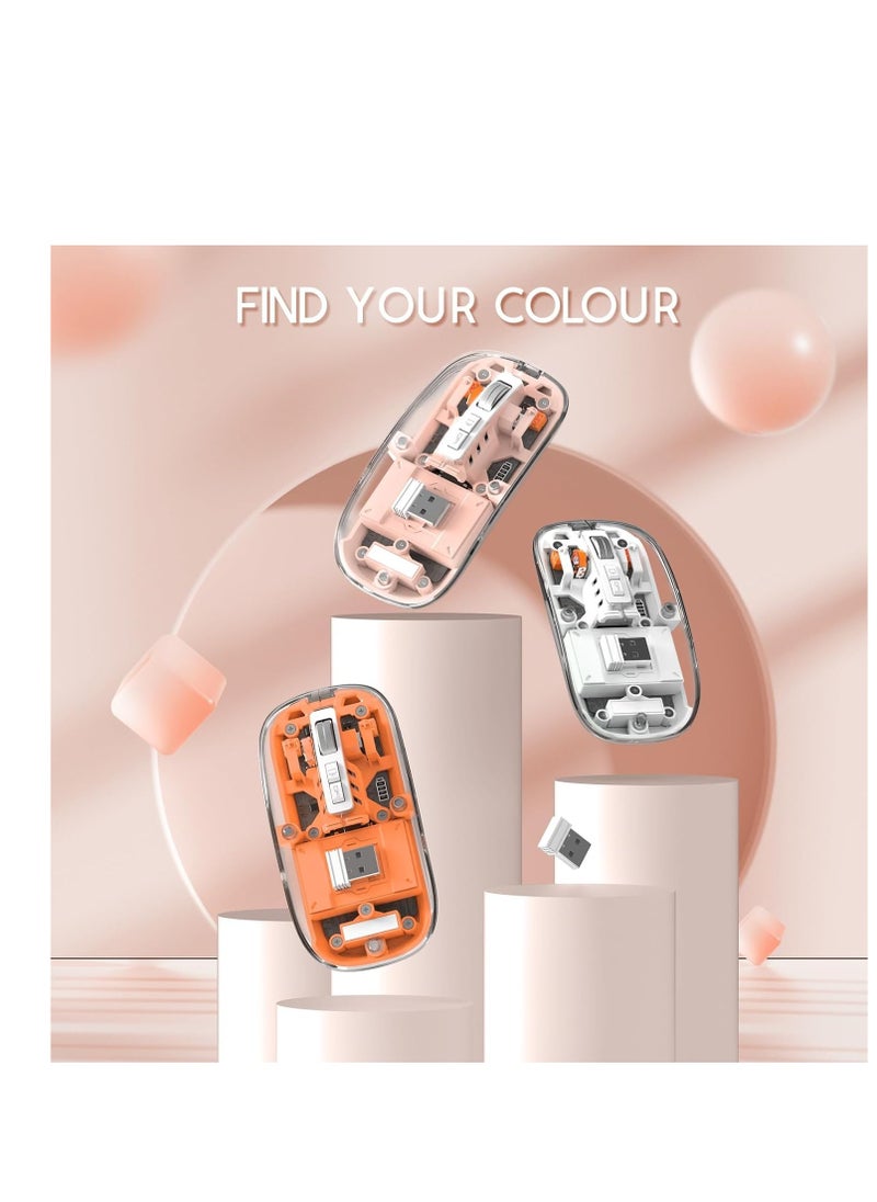 Transparent Mouse Three-mode Connection Transparent Modes Adjustable DPI wireless Mouse Superior Performance Gaming Mouse for Laptop BT Gaming Mouse