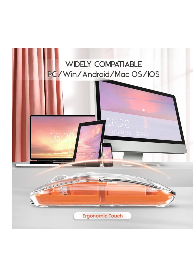 Transparent Mouse Three-mode Connection Transparent Modes Adjustable DPI wireless Mouse Superior Performance Gaming Mouse for Laptop BT Gaming Mouse