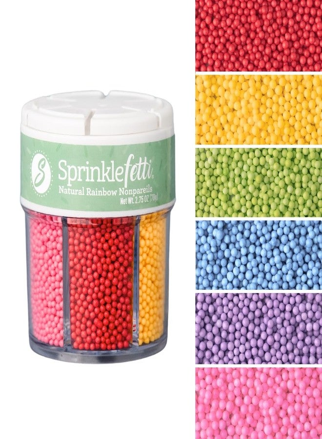 Sweets Indeed Dye Free Rainbow Nonpareils 6 Cell Set - Decorative Sprinkles for Baking & Decorating Cupcakes, Cookies, Cakes & Desserts - 2.75 ounces - Image 1