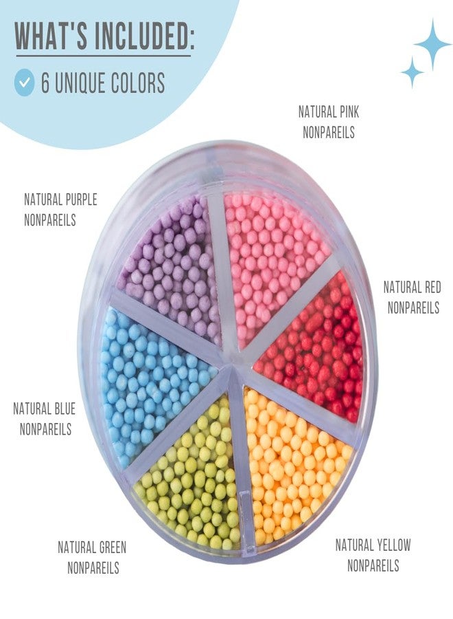 Sweets Indeed Dye Free Rainbow Nonpareils 6 Cell Set - Decorative Sprinkles for Baking & Decorating Cupcakes, Cookies, Cakes & Desserts - 2.75 ounces - Image 2