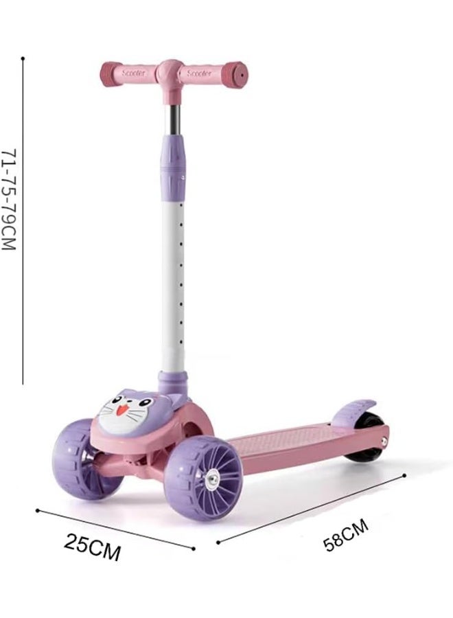 Scooter  Children's Scooter Ride Led Light Flashing Wheel Adjustable Height Foldable Scooter Outdoor Activities For Boys Girls - Image 2