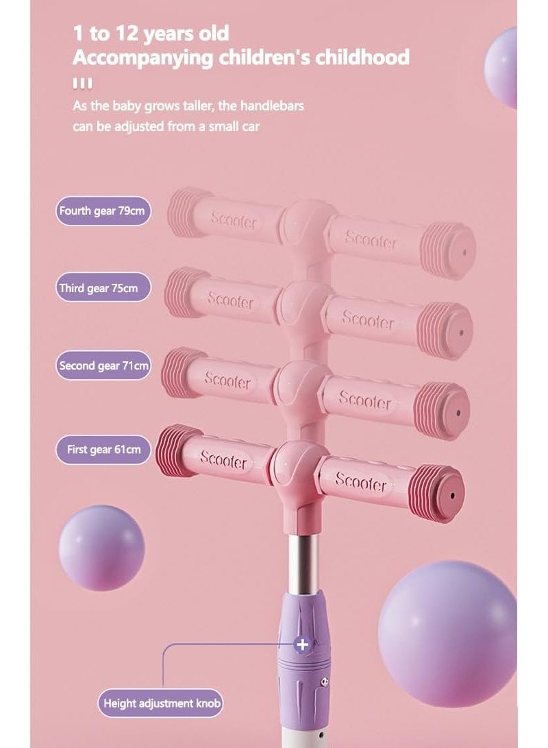 Scooter  Children's Scooter Ride Led Light Flashing Wheel Adjustable Height Foldable Scooter Outdoor Activities For Boys Girls - Image 4