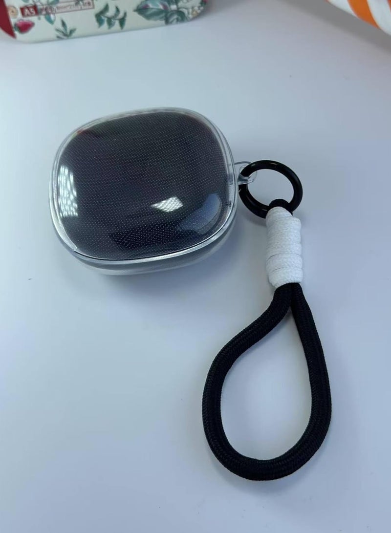 Clear Silicone Case for Soundcore by Anker R50i Case With Rope,Cover, Protective Skin by Anker R50i Headphones Headset (Clear with Rope) (EARBUDS NOT INCLUDED) (Black White) - Image 1