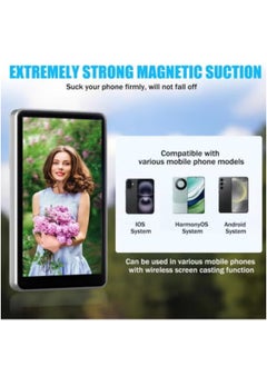 JAJEEK Magnetic Phone Vlog Selfie Monitor Screen – Universal Mirroring Screen Casting Device for Vloggers, Live Streamers & Content Creators – Magnetic Clip-On Design for Front-Facing Camera View & Dual-Screen Recording  - Image 2