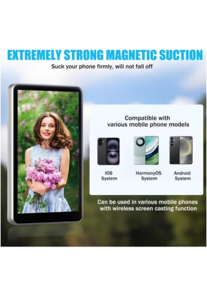 JAJEEK Magnetic Phone Vlog Selfie Monitor Screen – Universal Mirroring Screen Casting Device for Vloggers, Live Streamers & Content Creators – Magnetic Clip-On Design for Front-Facing Camera View & Dual-Screen Recording - Image 2