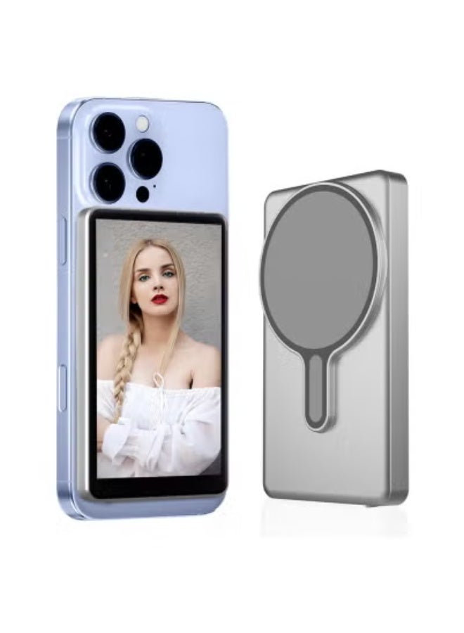 JAJEEK Magnetic Phone Vlog Selfie Monitor Screen – Universal Mirroring Screen Casting Device for Vloggers, Live Streamers & Content Creators – Magnetic Clip-On Design for Front-Facing Camera View & Dual-Screen Recording - Image 1