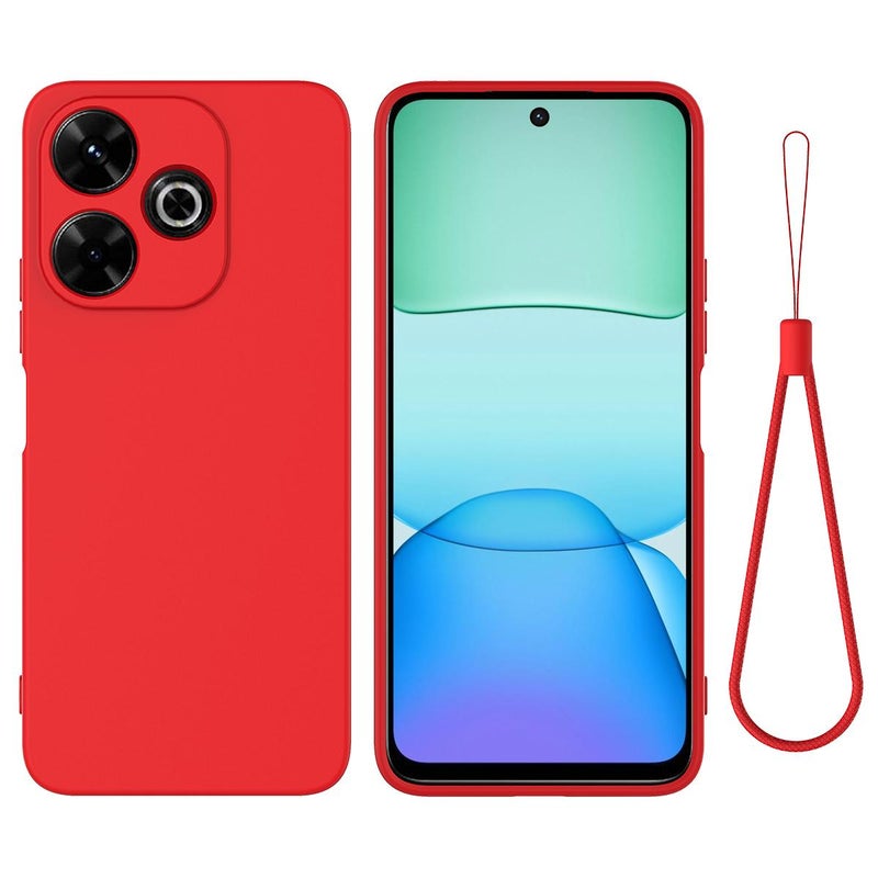 HuHa Case Cover For Redmi 13x 4G Solid Color Liquid Silicone Dropproof Full Coverage Phone Case(Red) - Image 1