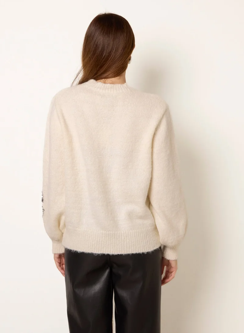 Blue Vanilla Sequin Bow Jumper