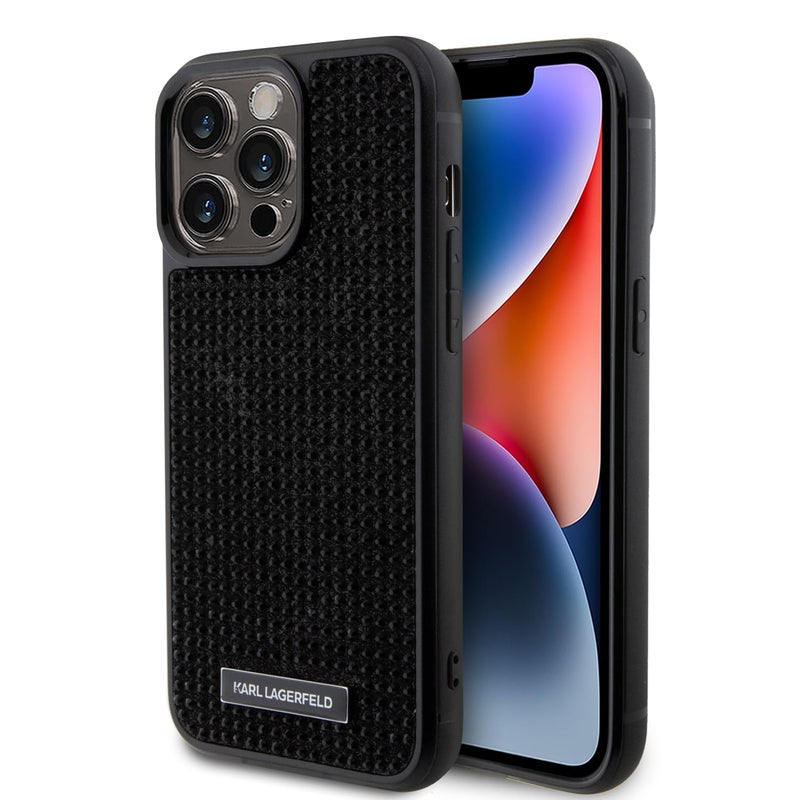CG MOBILE Karl Lagerfeld Rhinestone Case For iPhone 15 Pro Max Black