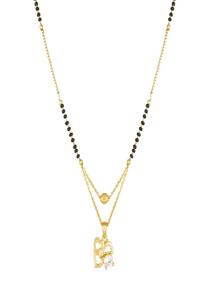 Aadita Latest Bridal Gold Plated and American Diamond Mangalsutra for Women (Golden) (DT2456MS) - Image 1