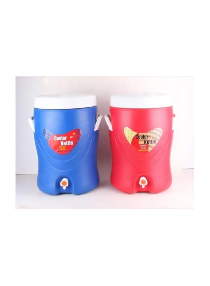 مجموعة من 4 مبرد مياه معزول من البلاستيك شديد التحمل يحافظ على البرودة سعة 0.4 لتر و1 لتر و2.2 لتر و7.2 لتر للسفر والنزهات احمر - Image 5