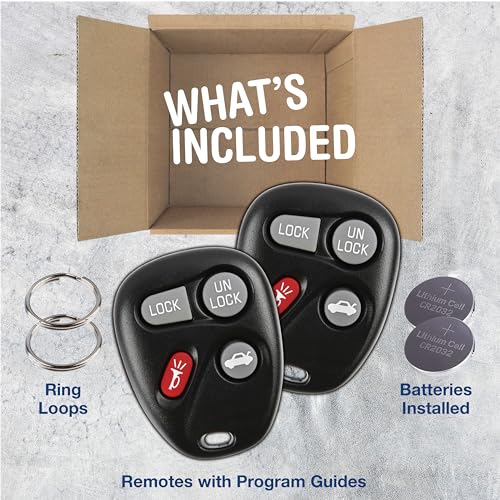 KeylessOption 2X KeylessOption Key Fob Replacement for 1996 1997 1998 1999 2000 Buick Cadillac Chevrolet Chevy GMC Oldsmobile Pontiac Keyless Entry Remote Control, 4-Button 16245100-29, Programming Guide Included - Image 2