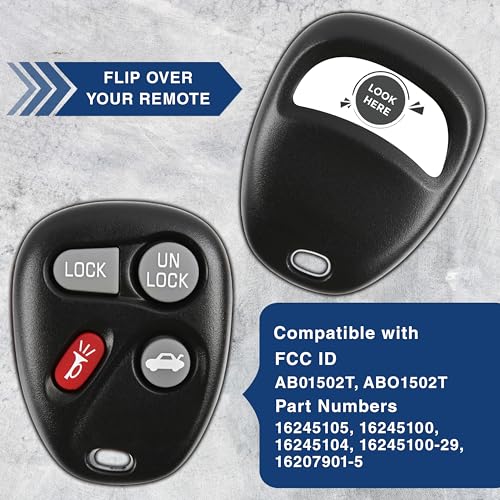 KeylessOption 2X KeylessOption Key Fob Replacement for 1996 1997 1998 1999 2000 Buick Cadillac Chevrolet Chevy GMC Oldsmobile Pontiac Keyless Entry Remote Control, 4-Button 16245100-29, Programming Guide Included - Image 4