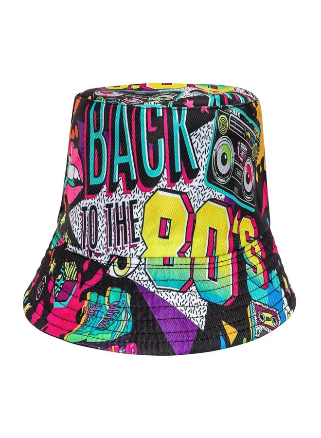 Fumwase Fashion 80s 90s Bucket-Hat Fishing-Hat Packable Fisherman Hat Rave Party Accessories Hat for Men Women Summer Beach Party Supplies Multi - Image 1