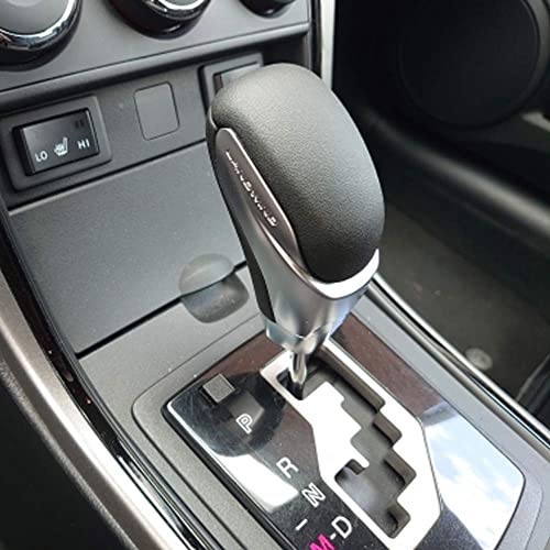Kakulkomen Automatic Genuine Leather Car Shift Gear Knob Stick Lever Head for Mazda 3 5 6 8 Series MX-5 CX-5 CX-7 CX-9 (Black) - Image 2