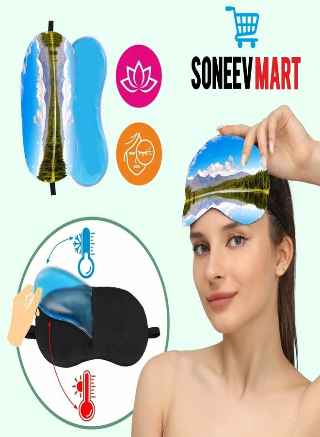 SONEEV MART قناع العين الجل الفاخر من سونيف مارت للاسترخاء المهدئ وتخفيف التوتر، قابل لإعادة الاستخدام، ومثالي للعلاج البارد، لعلاج انتفاخ العينين والهالات السوداء والصداع. - Image 5