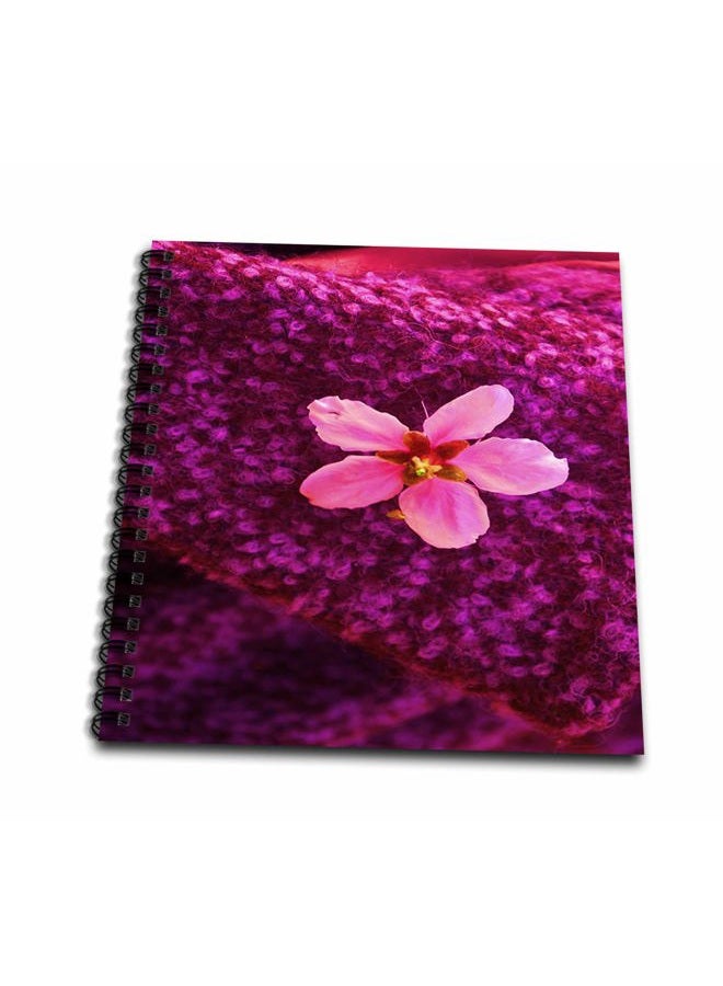 3DROSE db_77030_1 Bright Pink Floral Bud with Pink Fuzzy Background-Drawing Book, 8 by 8-Inch - Image 1