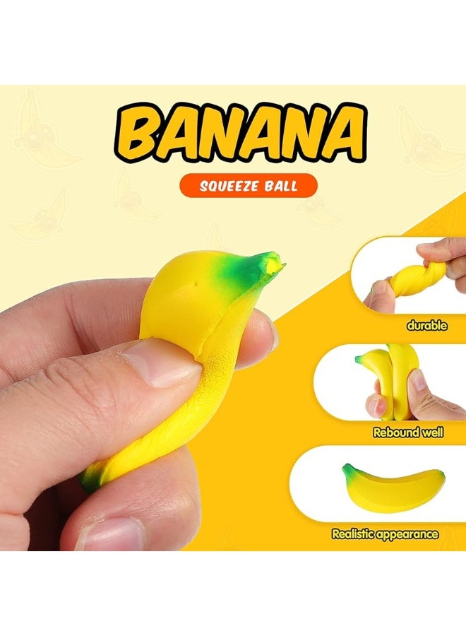 Kasyat 15 Pieces Banana Stress Toys Stretchy Bananas Stress Toys Banana PU Toys Relief Banana Stress Balls Tiny Party Supplies for Stress Relief Party Favors - Image 3