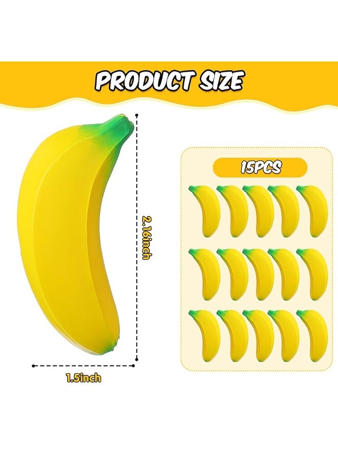 Kasyat 15 Pieces Banana Stress Toys Stretchy Bananas Stress Toys Banana PU Toys Relief Banana Stress Balls Tiny Party Supplies for Stress Relief Party Favors - Image 5