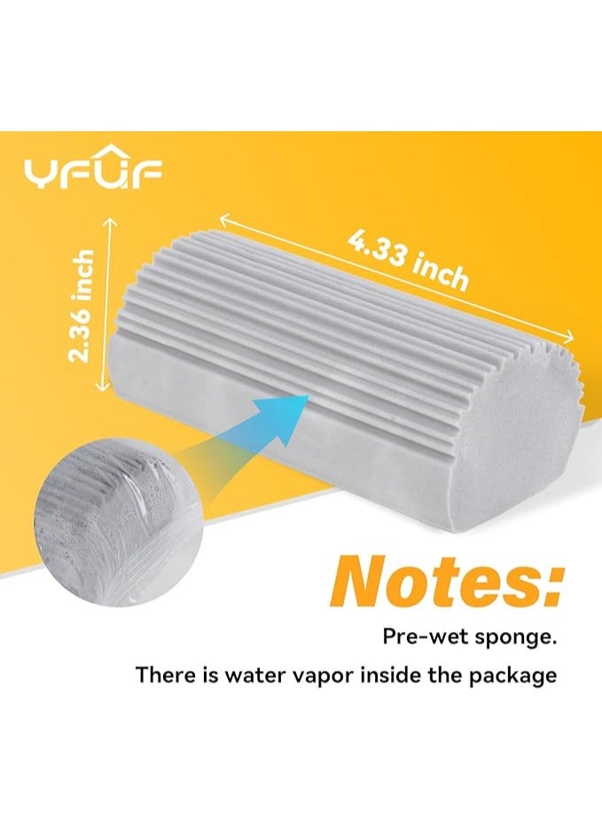 YFUIF 2-Pack Damp Clean Duster Sponges – Magic Eraser Baseboard & Surface Cleaning Tool, Multipurpose Dusters for Blinds, Glass, Vents, Railings, Mirrors, Window Tracks, and Faucets - Image 5