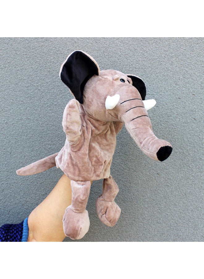 Full-body Hand Doll Toy Animal Gloves Doll Open Mouth Ventroll Doll Parent-child Interactive Performance Early Childhood Education-Color:Elephant-Height:30cm Large Hand Puppet  - Image 1