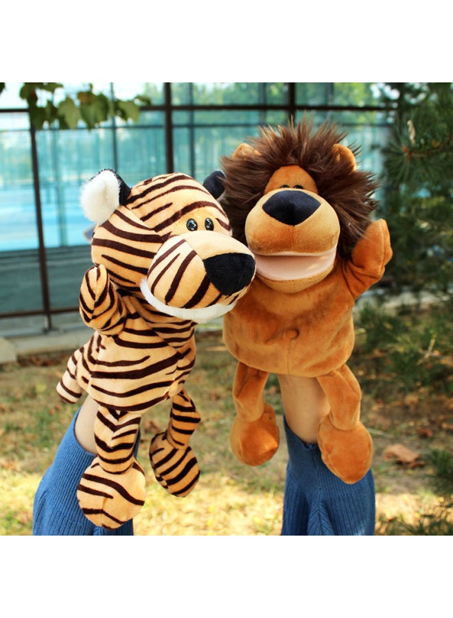 Full-body Hand Doll Toy Animal Gloves Doll Open Mouth Ventroll Doll Parent-child Interactive Performance Early Childhood Education-Color:Elephant-Height:30cm Large Hand Puppet  - Image 2