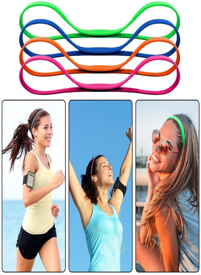 Duufin 20 Pieces Elastic Sport Headbands Non Slip Grip Elastic Headband Thin Colorful Workout Headbands for Women Men and Girls, 20 Colors - Image 5