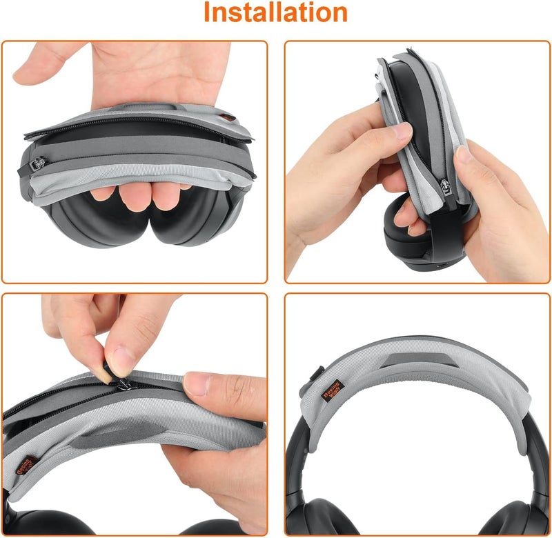 Meyaar Universal Replacement Headphone Headband Case, Headband Cushion Pad Cover Compatible with Boat, Boult, Sony, Bose, Beats, JBL Headphones, Leather Fabric Head Band Cover (Grey) - Image 5