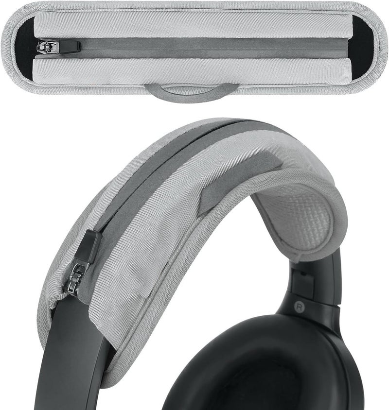 Meyaar Universal Replacement Headphone Headband Case, Headband Cushion Pad Cover Compatible with Boat, Boult, Sony, Bose, Beats, JBL Headphones, Leather Fabric Head Band Cover (Grey) - Image 1