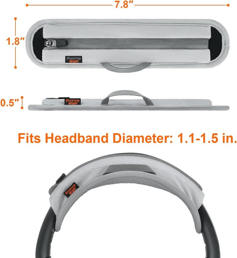 Meyaar Universal Replacement Headphone Headband Case, Headband Cushion Pad Cover Compatible with Boat, Boult, Sony, Bose, Beats, JBL Headphones, Leather Fabric Head Band Cover (Grey) - Image 2