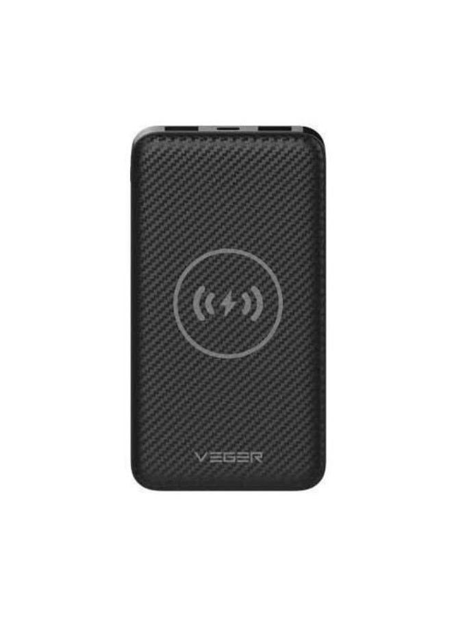 VEGER 20,000mAh Power Bank with Wireless Charging, 10.27W Fast Output – Black - Image 1