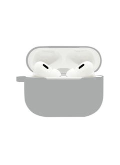Suitable For Airpods Pro2 Protective Case Silicone Case Airpods4 Apple Wireless Bluetooth Headset Case-Color:Light Gray (with Hanging Ears 1.2mm)-Applicable Models:Airpods4 Pearlescent Bag Packaging Sixth Generation)