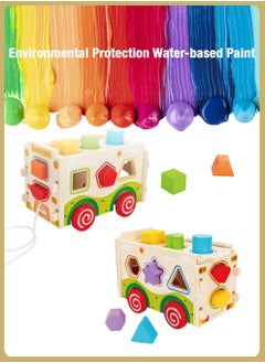 al ostoura toys The Bus Shape Matching Educational Wooden Gift for Kids  - Image 3