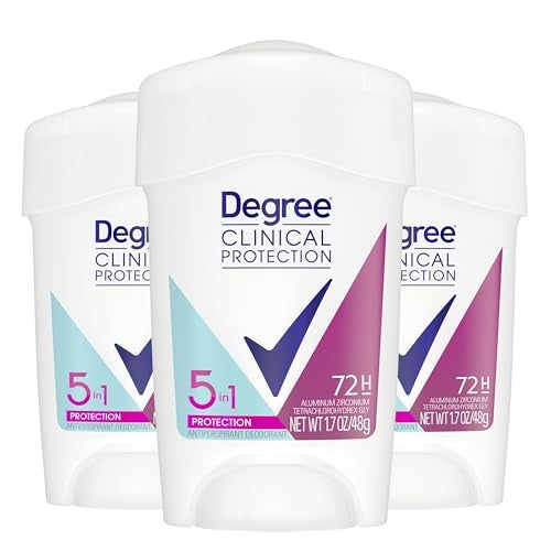 Degree Clinical Protection Antiperspirant Deodorant 5in1 Pack of 3 72Hour Sweat Odor Protection 17 oz - Image 1