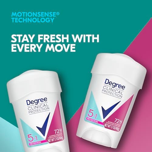 Degree Clinical Protection Antiperspirant Deodorant 5in1 Pack of 3 72Hour Sweat Odor Protection 17 oz - Image 3
