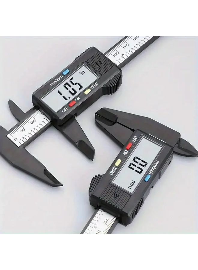 1pc LCD Digital Caliper Black High Precision Electronic Micrometer With LCD Display Portable Jaw Measurement Tool Mm Inch Centimeter For Jewelry Manufacturing DIY Compact Plastic Caliper Gauge With Zero Calibration - Image 4