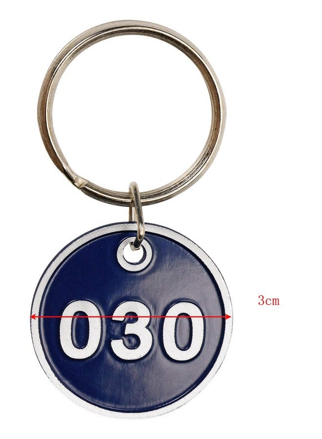 ONLYKXY 1-100 Number Colorful Tough Aluminum Metal Numbered Marking Identification Hang Tags Luggage Labels ID Tag with Split Rings for Organized Coded Key Box Cabinet System Identifier (Navy Blue) - Image 2