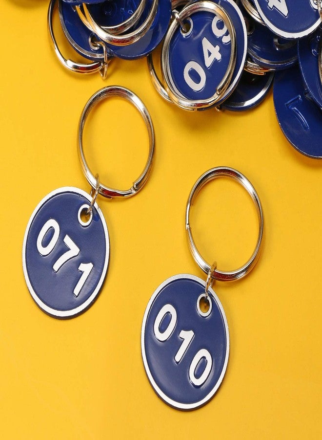 ONLYKXY 1-100 Number Colorful Tough Aluminum Metal Numbered Marking Identification Hang Tags Luggage Labels ID Tag with Split Rings for Organized Coded Key Box Cabinet System Identifier (Navy Blue) - Image 4