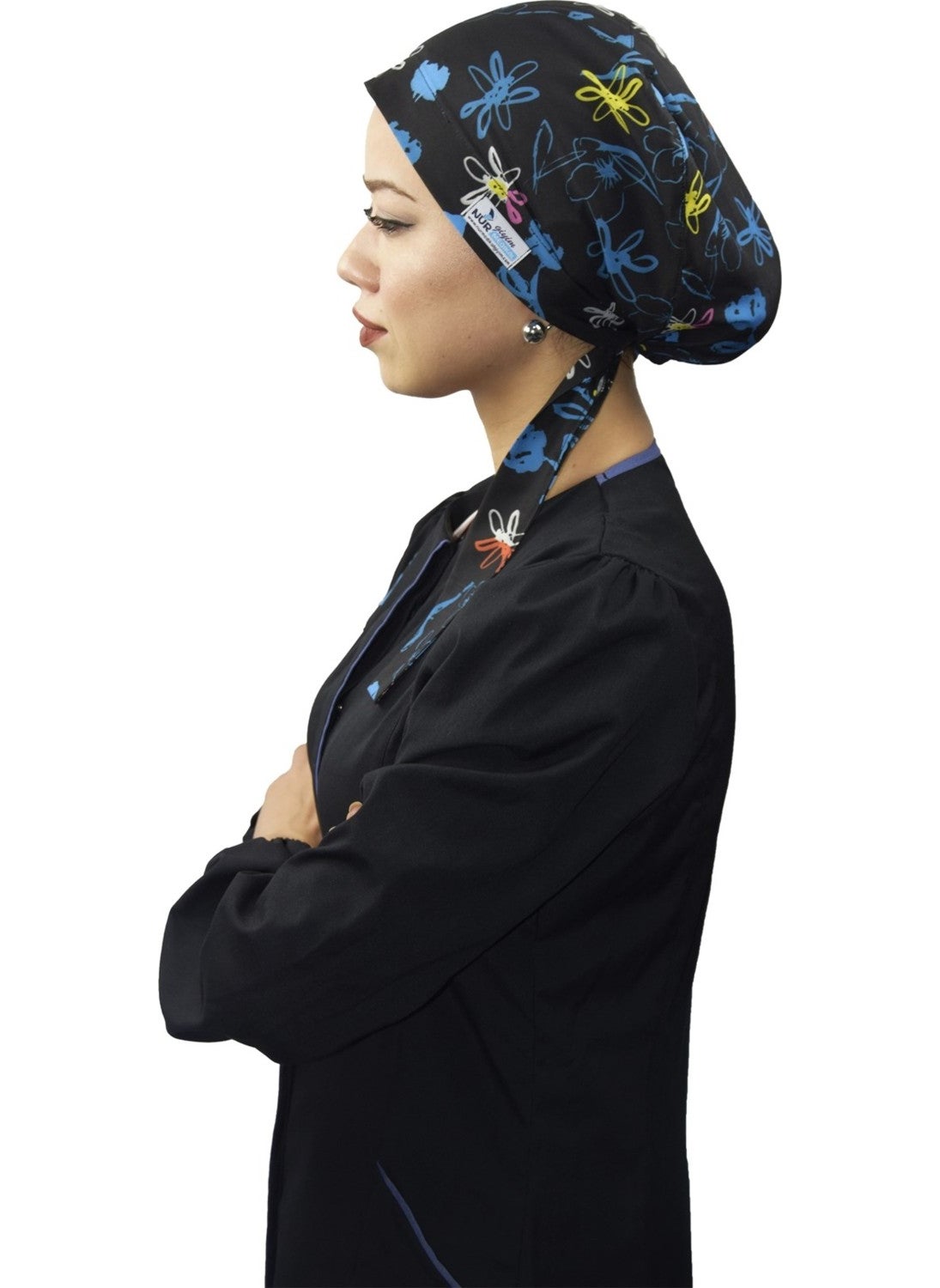 Nur Orthopedics Hijab Navy Blue Floral Doctor Nurse Hospital Chef Hijab Surgical Bonnet - pzsku/Z624B5EAB61196AA9750EZ/45/_/1733134310/f3244f83-5c67-44a7-af0f-4363589b3409