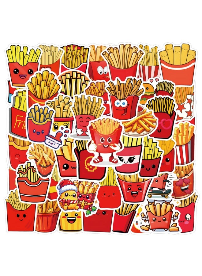 NIBEMINENT 55 Pcs French Fries Deco Kit Waterproof Stickers, High Definition Printing Bright Colors, Suitable for Laptop Skateboard Luggage Water Bottle Guitar DIY - Image 1
