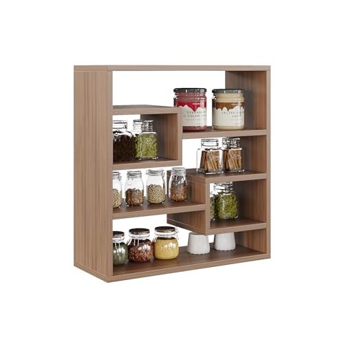 FURNEASER Brian Kitchen Rack Shelf Multipurpose Wooden Wall Mounted Spice Jar Rack Shelves for Kitchen Storage Kitchen Shelf Organizer Kitchen item Containers Hanging Shelves (Exotic Teak) - Image 5
