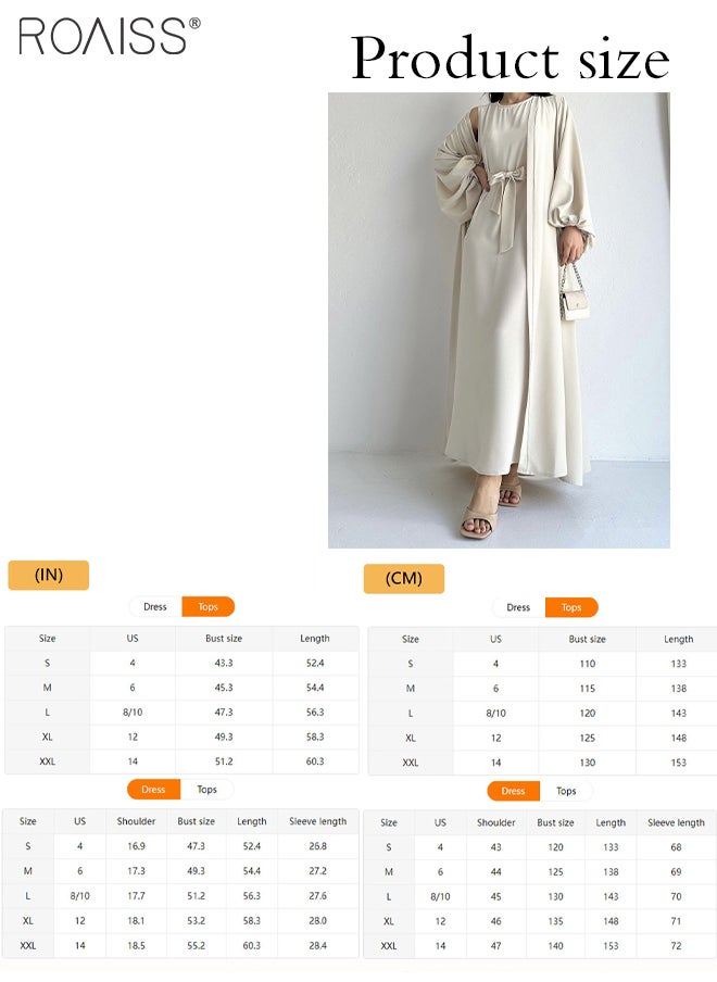 2 Piece Cardigan Abaya Dress Women'S Everyday Formal Occasion Sleeveless Dress And Balloon Sleeve Cardigan Coat - pzsku/Z624B6BD9E9C4E9130388Z/45/_/1709024967/64d41662-97ff-461a-b115-c19f013a80d3