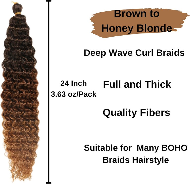 Leticia Braiding Hair Pre Stretched Hair Bohemian Hair For Braiding Hair Deep Wave Curly Braiding Hair Extensions Easy Braiding Synthetic Hair No Knots - Image 3